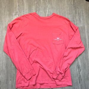 Vineyard‎ Vines Mens LongSleeve Size XS I Whale  Buffalo Coral Lightweight